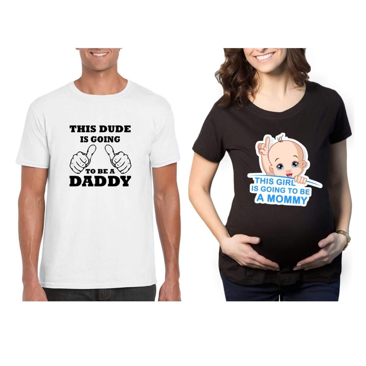 TheYaYaCafe Maternity Couple T-Shirts Combo Pregnancy Announcement Going to be Mummy Daddy for Men Women Round Neck Half Sleeves-image-33