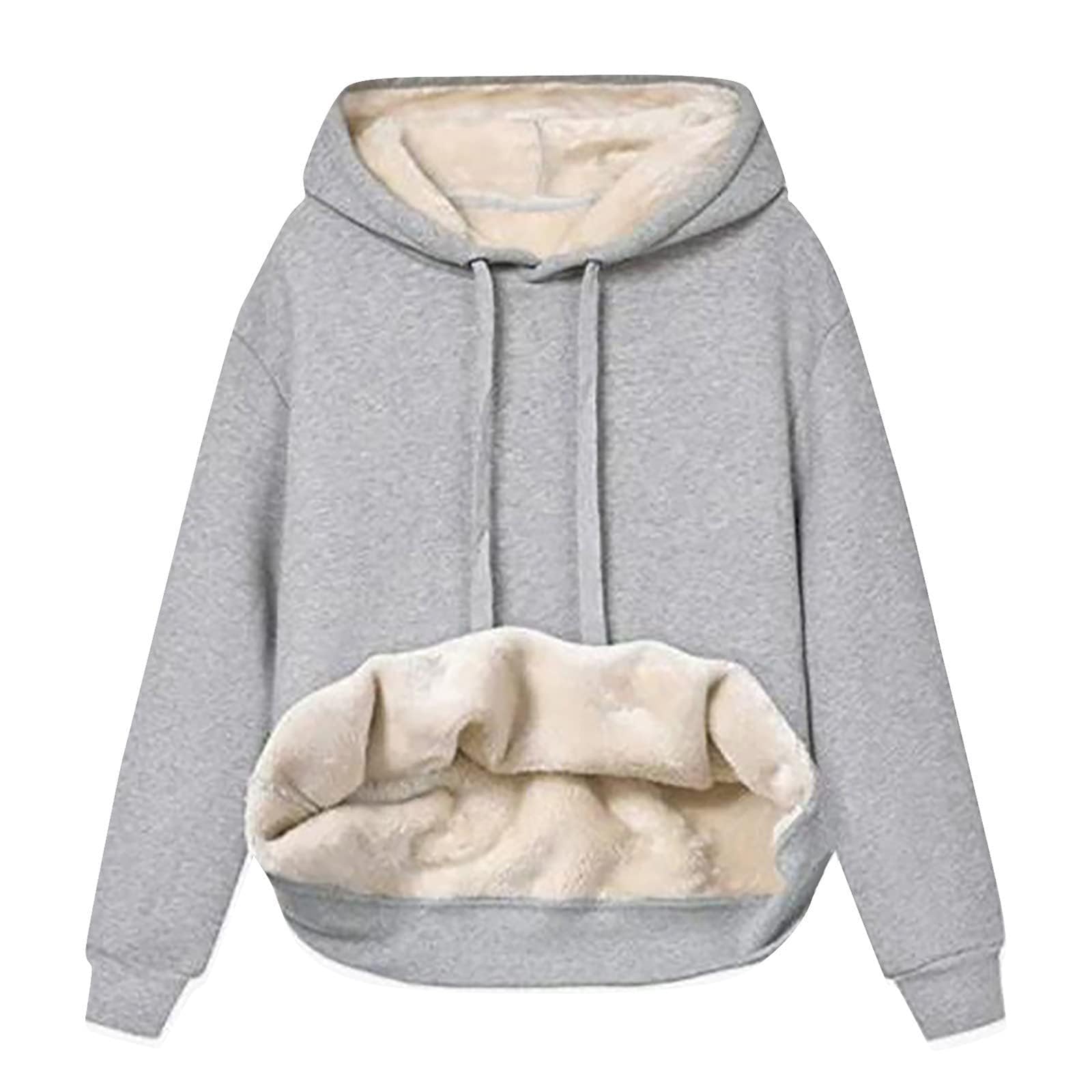 Damskie bluzy z kapturem z podszewką Sherpa na co dzień jesień zima długi rękaw ciepłe grube bluzy z kapturem pulower topy