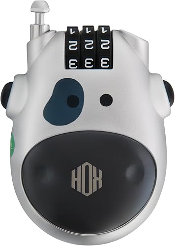 HOX Cerradura de combinación de 3 dígitos ultra segura con cable retráctil de 3 pies para bicicleta, esquí, snowboard y cochecito