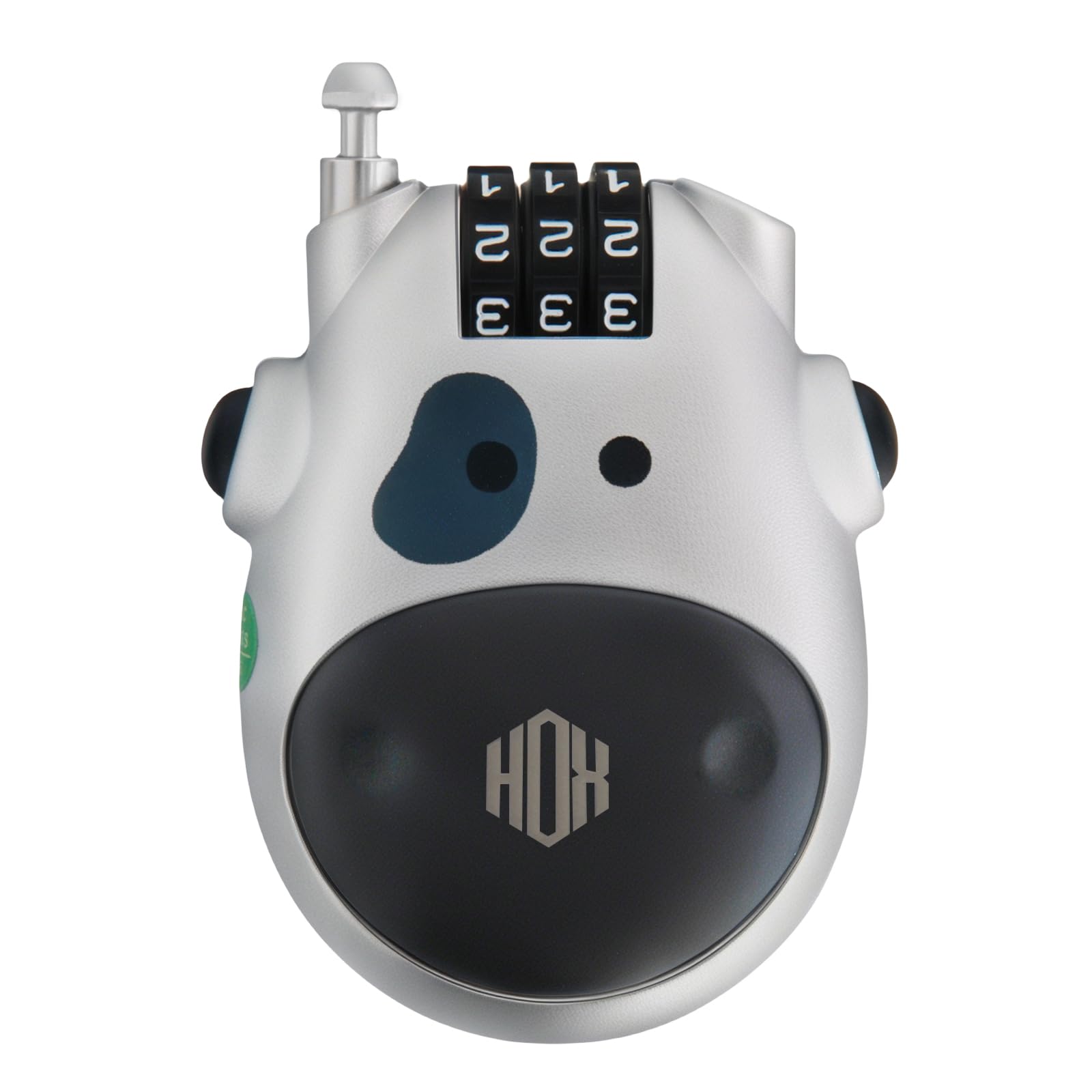 HOX Ultra-Secure 3-Digit Combination Lock with 3 Feet Retractable Cable for Bike, Ski, Snowboard and Stroller