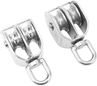 Double Block, 2pcs Multifunction M32 Rope Pulley For Moving Items When Loading Machines