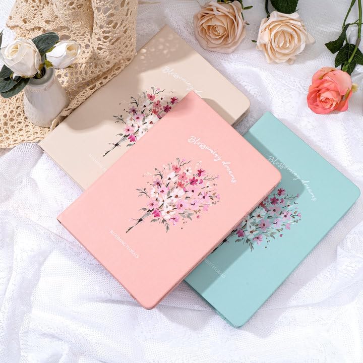 Lined Journal Notebook for Women Cute Leather Journals for Writing Aesthetic Floral Diary 192 Pages A5 Hardcover Journaling Notebooks with Pen Loop (Pink) - Image 5