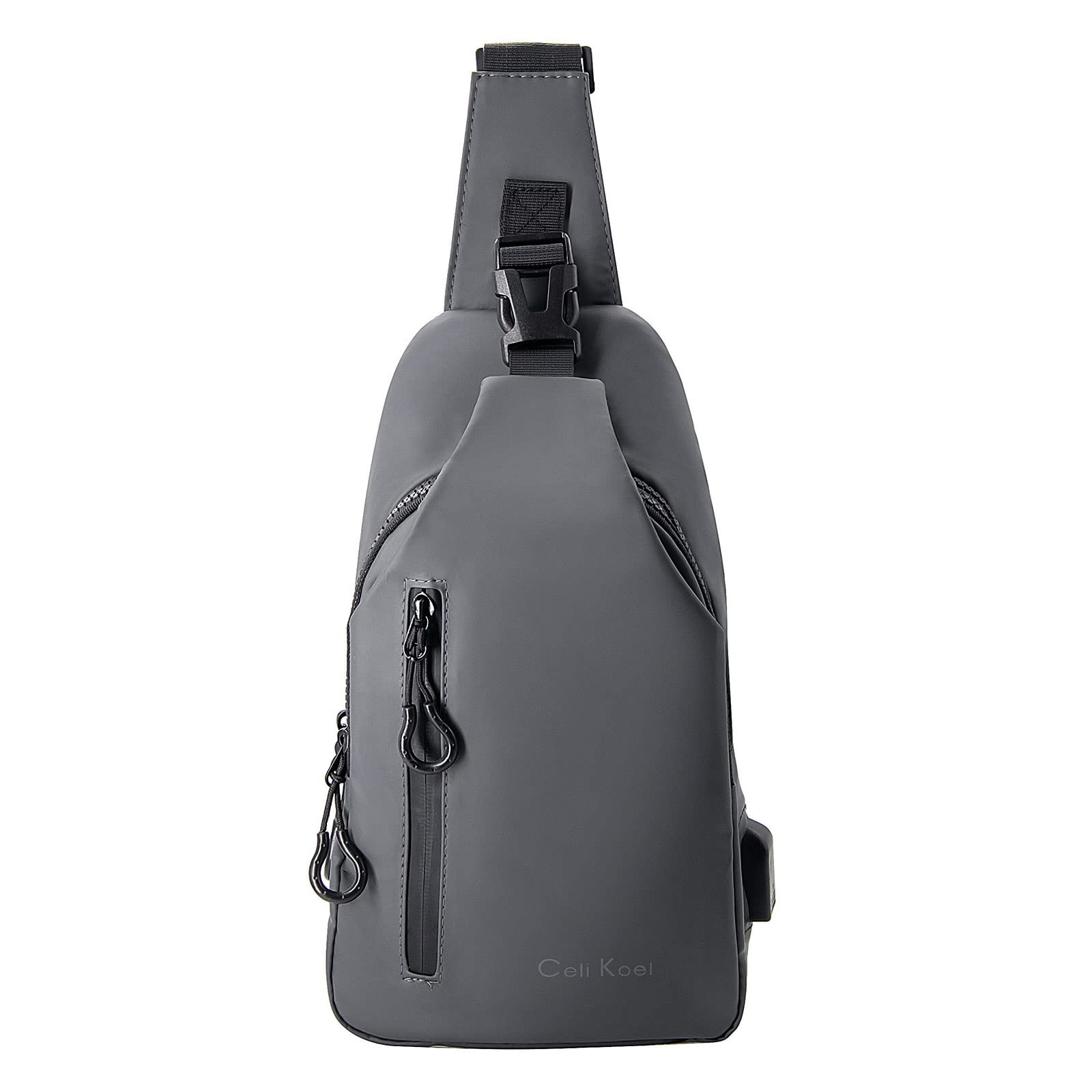 Inateck Slingtas, lichte crossbodytas met snelverstelbare riem, spatbestendige schoudertas voor dames en heren, Zwart, Medium, Casual