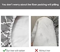 Vista 5 de Funda para tabla de planchar y almohadilla de tamaño estándar de 15 x 54 pulgadas, resistente a las quemaduras y las manchas con borde elástico