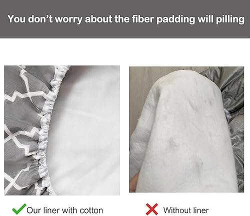 Miniatura 5 de Funda para tabla de planchar y almohadilla de tamaño estándar de 15 x 54 pulgadas, resistente a las quemaduras y las manchas con borde elástico,