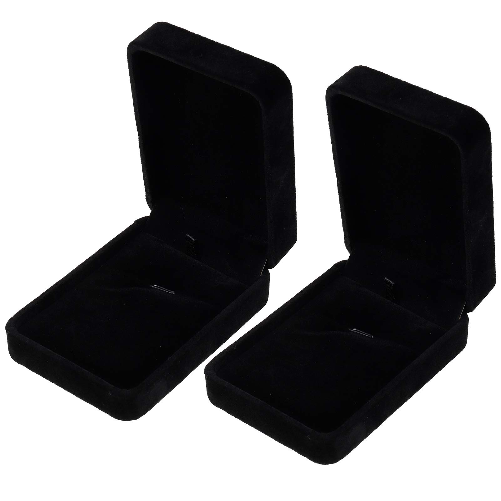 WinkwinkyWinkwinky 2 Pcs Velvet Jewelry Boxes, Necklace Pendant Box, Jewelry Organizer, Necklace Display Box, Classic Gift Box for Wedding Anniversaries Birthday