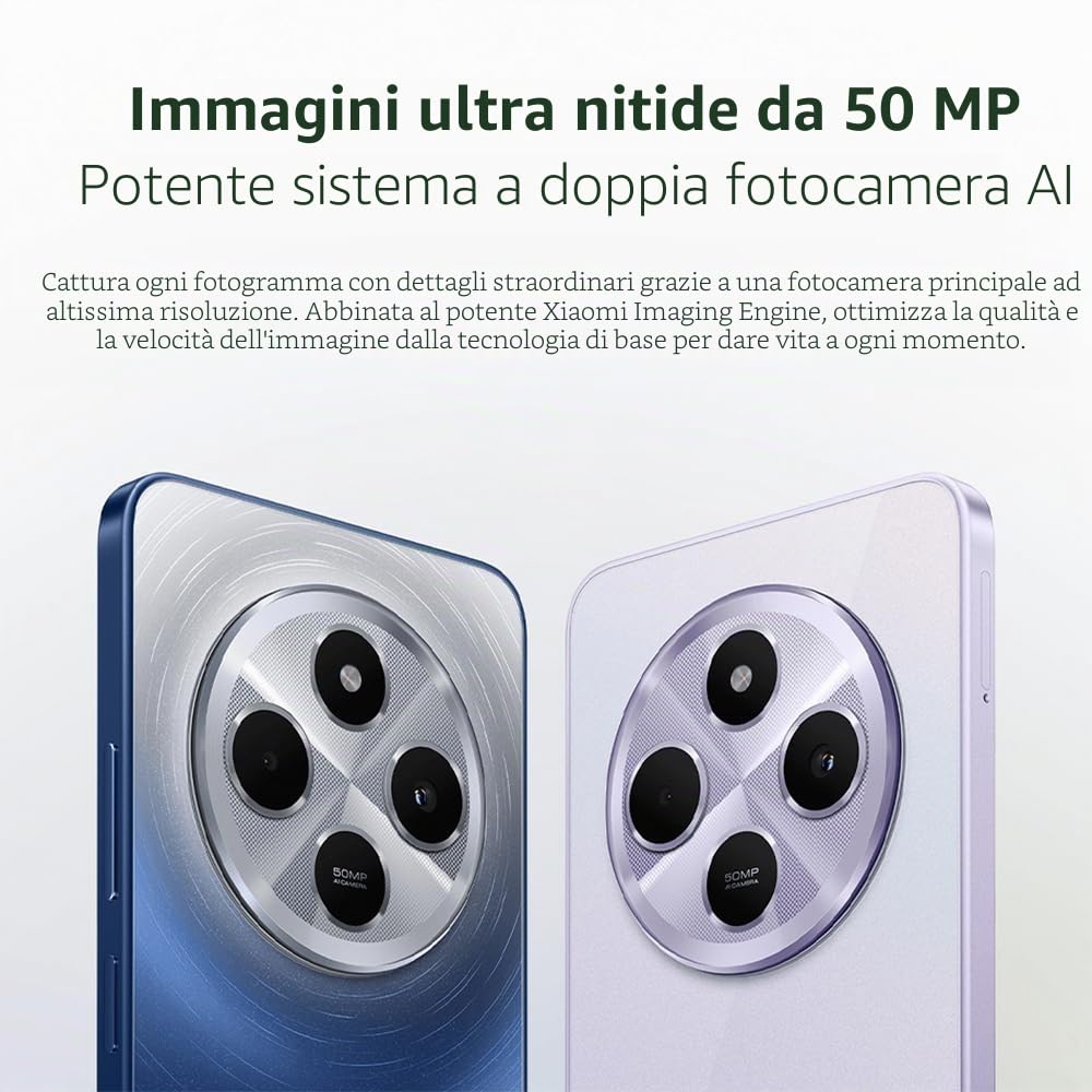 Xiaomi Redmi 14C Smartphone 8 + 256GB Mobile 5160mAh Versione (con NFC ma senza caricabatterie, Blu)