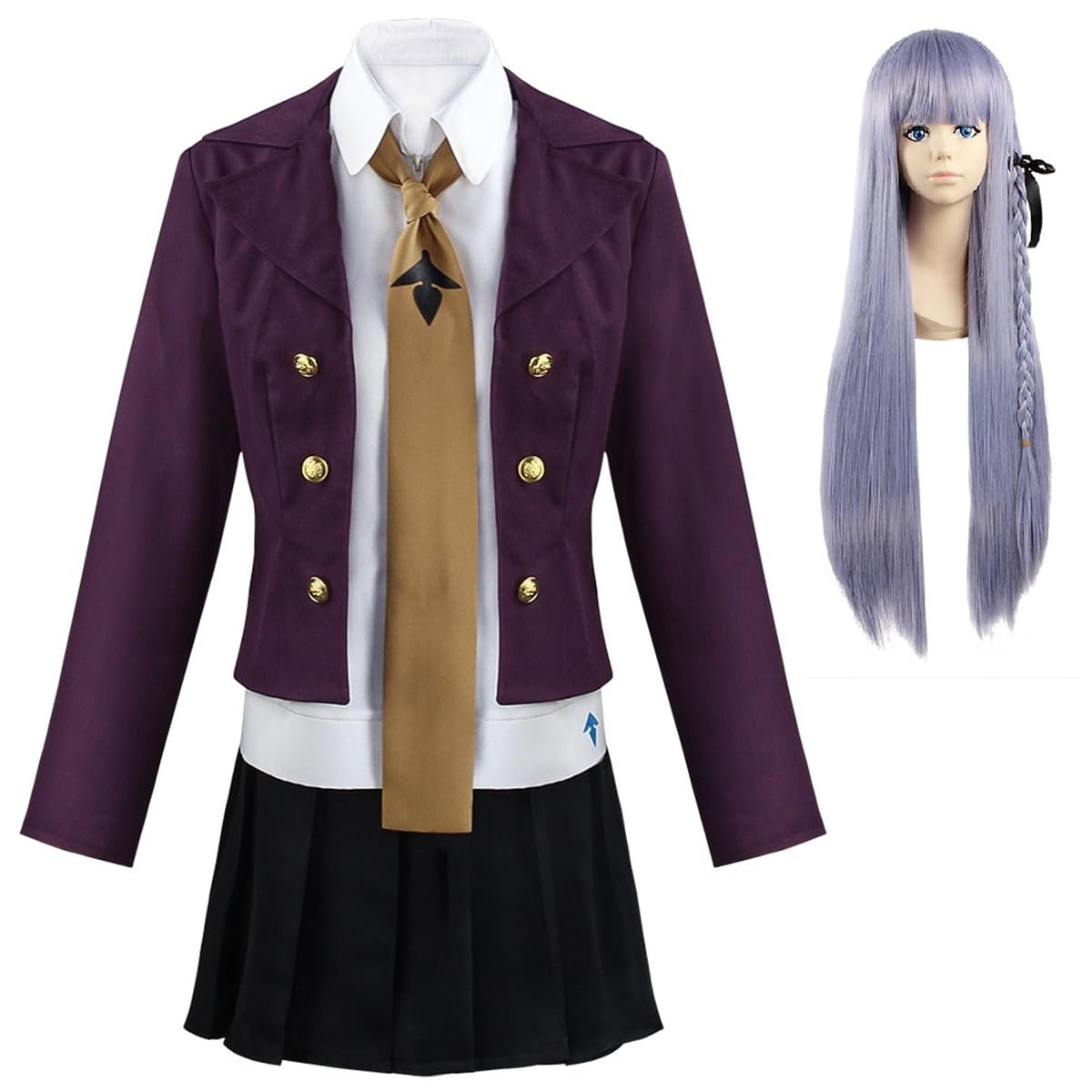 ダンガンロンパ　霧切響子　コスプレ　ダンロン　ウィッグ付き ゆ*キ様 ダンガンロンパ コスプレ 霧切響子 コスチューム 衣装