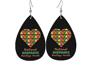 Celebrate Hispanic Heritage Month - Faux Leather Teardrop Dangle Earrings