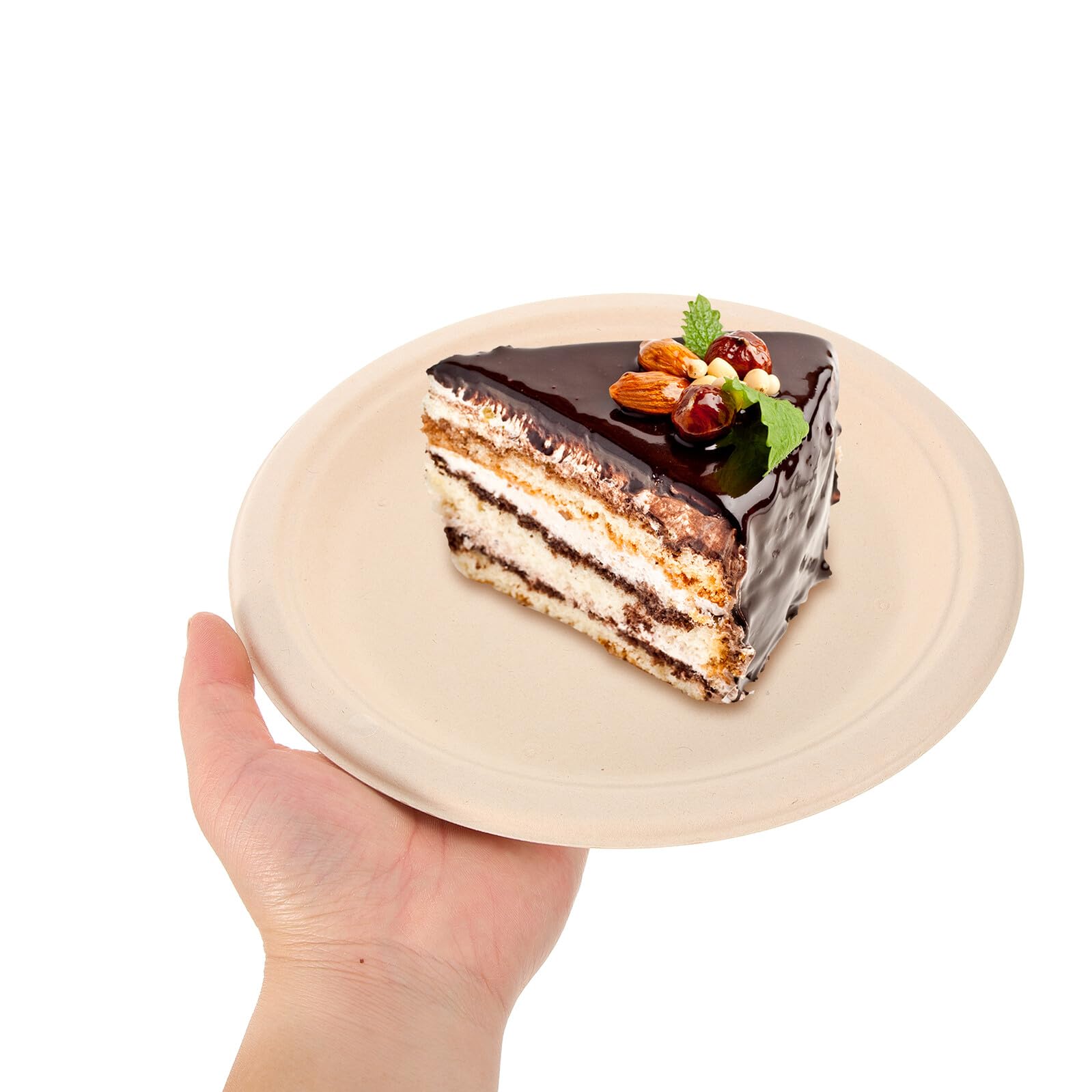 50 Pezzi Piatti Biodegradabili Spessi per Feste Compleanno Usa e Getta per Insalate Dessert e Barbecue