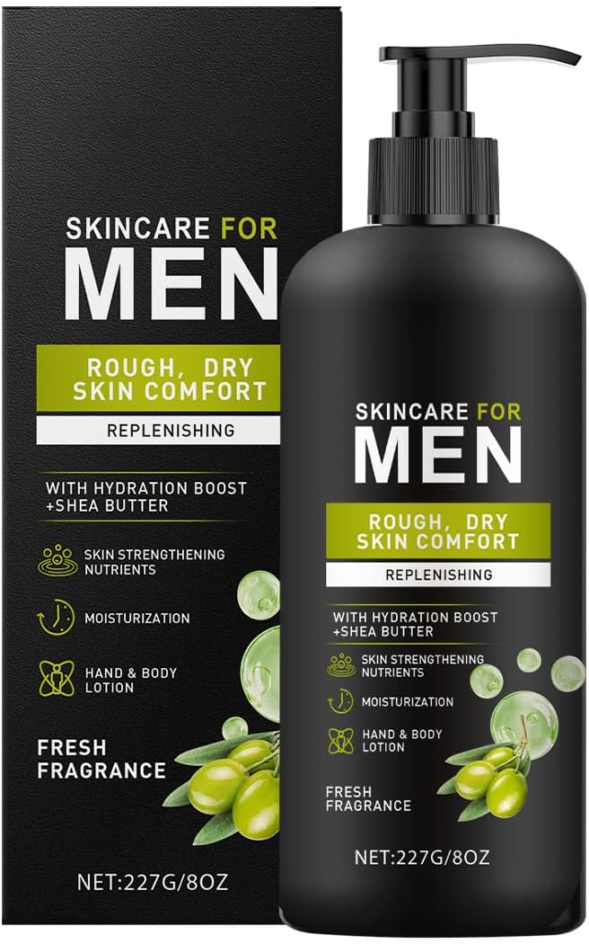 Lixuitme Sheabutter Body Lotion voor mannen, Firming Cream, intensieve vochtverzorging met natuurlijke ingrediënten, herstelt droge huid, snel intrekkende formule zonder plakkerig gevoel