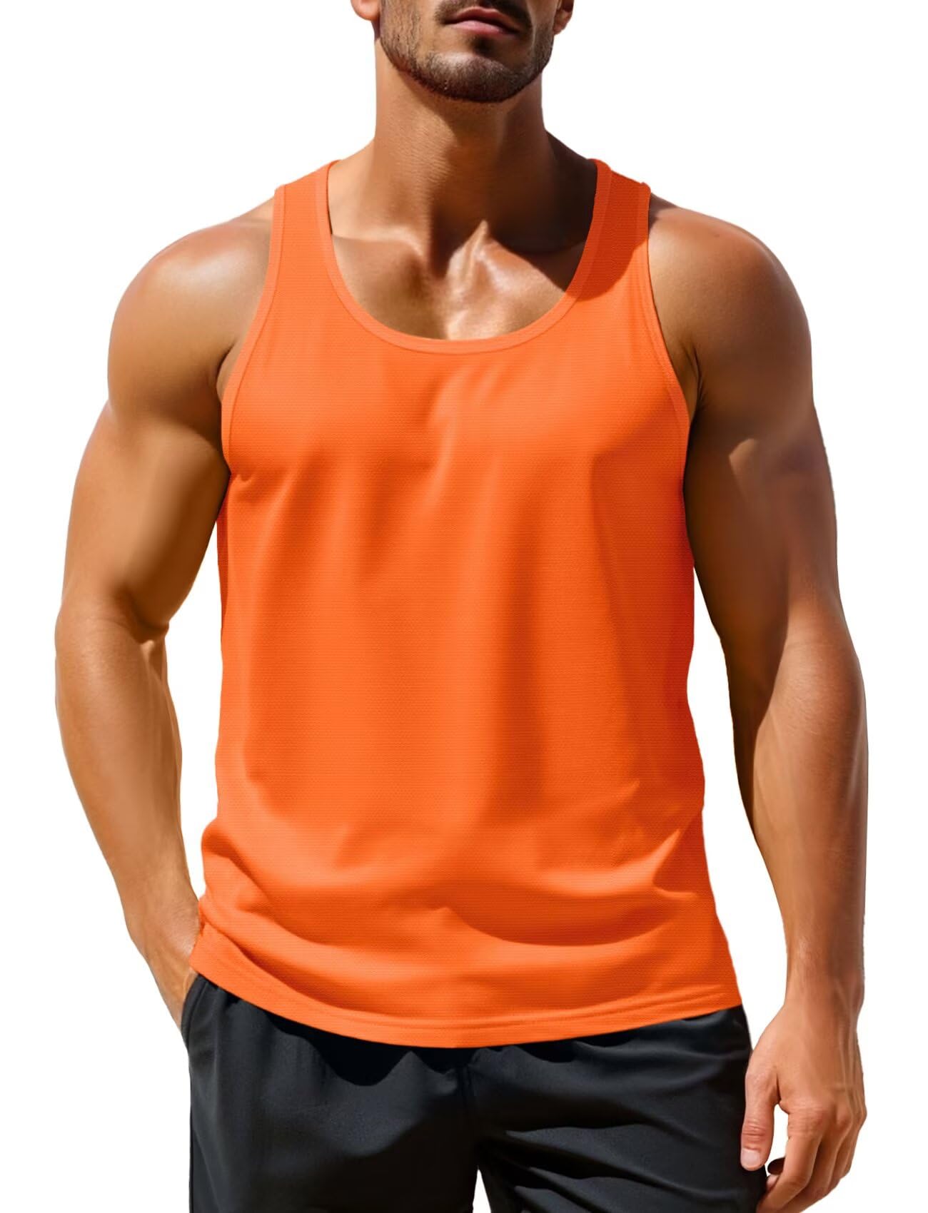 Zengjo Athletic Tank Tops for Men Y-Back Quick Dry Runnning Workout Gym Muscle Tanks Lightweight