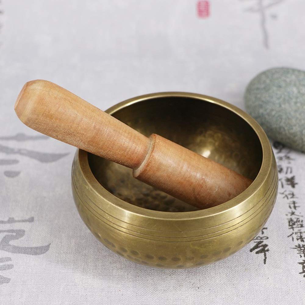 Tybetańska buddyjska misa dźwiękowa Budda misa dźwiękowa Instrument muzyczny do medytacji z kijem joga dekoracja domu (120 mm)