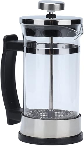 Cafetera/tetera de prensa francesa, cafetera de prensa francesa de acero inoxidable, cafetera fría con calor y diseño de filtración de doble capa,