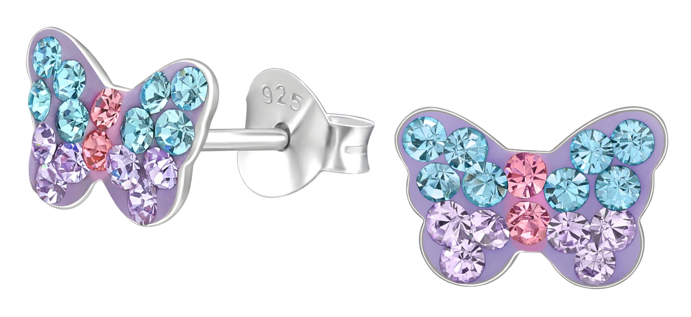 SAE99 Butterfly .925 Sterling-Silver VERY TINY Stud Earrings, Multiple Piercing, Cartilage Stud, Minimalist Dainty Earrings