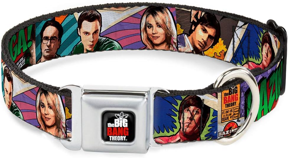 Dog Collar Seatbelt Buckle The Big Bang Theory Comic Strip 9 to 15 Inches 1.0 Inch Wide