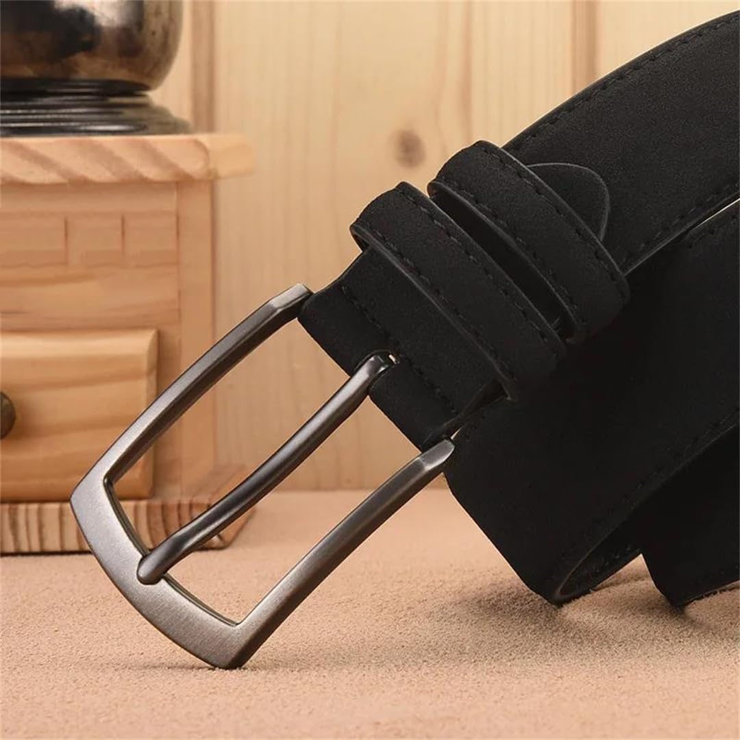 Yeuyyben Cinturón de piel sintética para hombre, con hebilla de metal, casual, para negocios, jeans