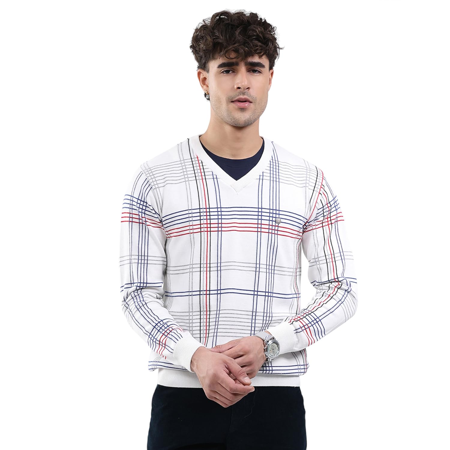 Men's V Neck Full Sleeve Pullover