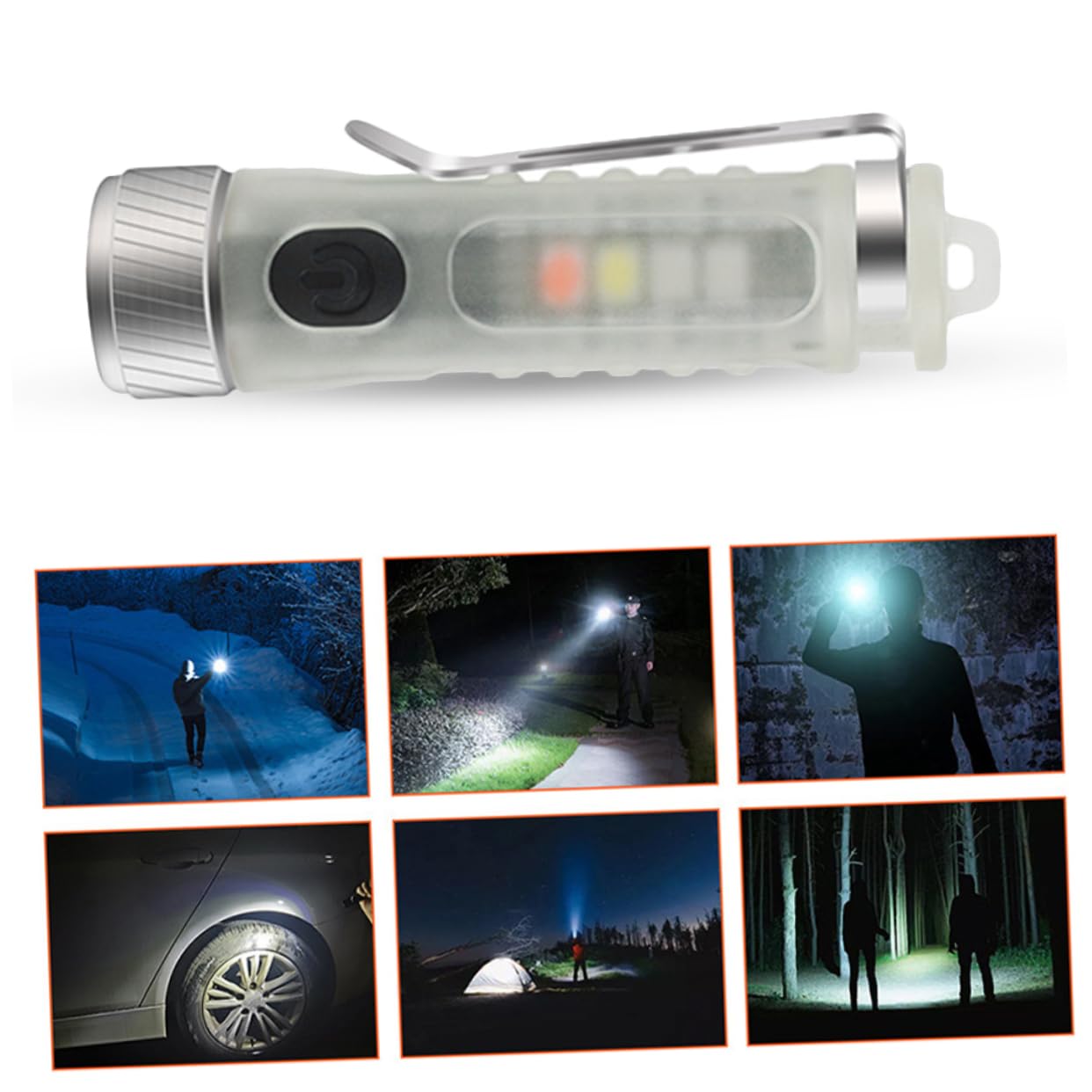 BESPORTBLE 2pezzi Torcia Led Portachiavi Ricaricabile Mini Lampada Tascabile Con Modalità Di Illuminazione Per Esterni e Emergenze