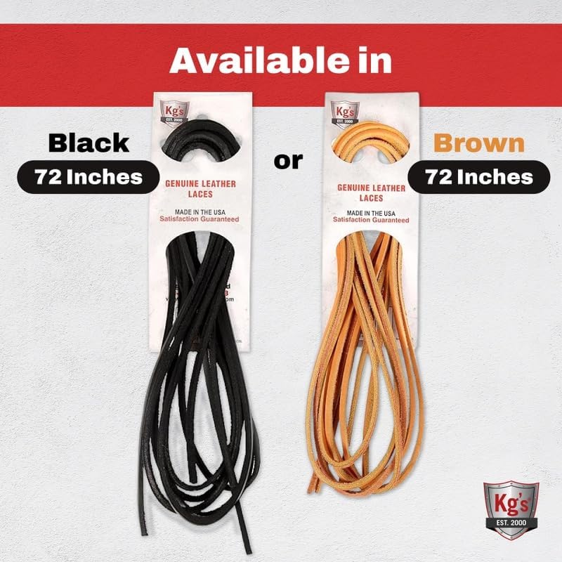 Kg's Genuine Leather Laces – 100% Genuine Leather Shoe Laces for Adults, Leather Boot Laces are Tough & Long-Lasting - Image 6