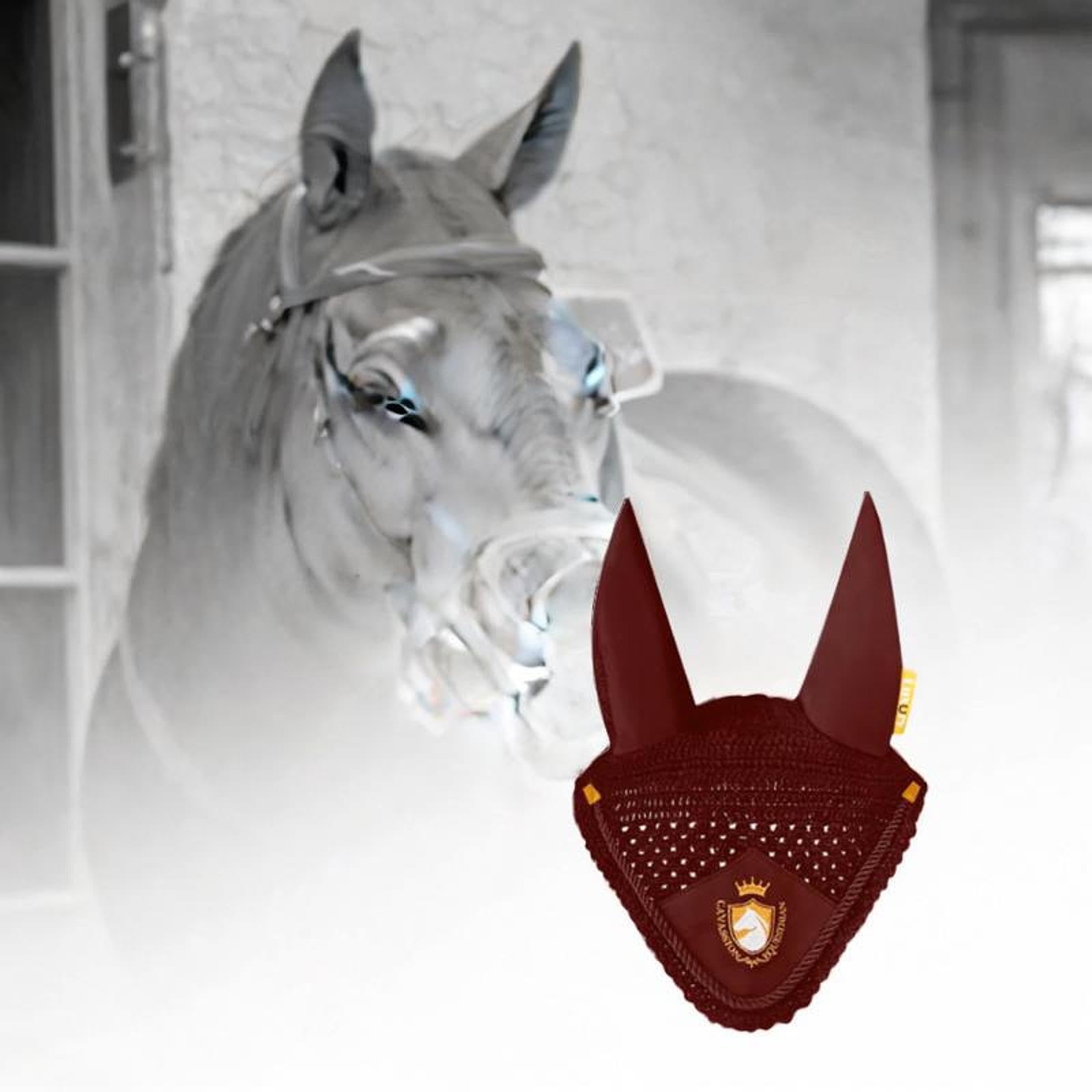 kowaku Bonnet Anti-Mouches pour Cheval, équipement équestre Pratique, Cagoule Confortable et Portable, Protège-Oreilles Doux