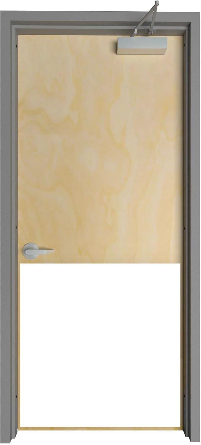 Durable Door Armor Plate - Multiple Finish & Size Options - 30" Width x 30" Height (Standard Interior) - Satin Nickel - Adhesive