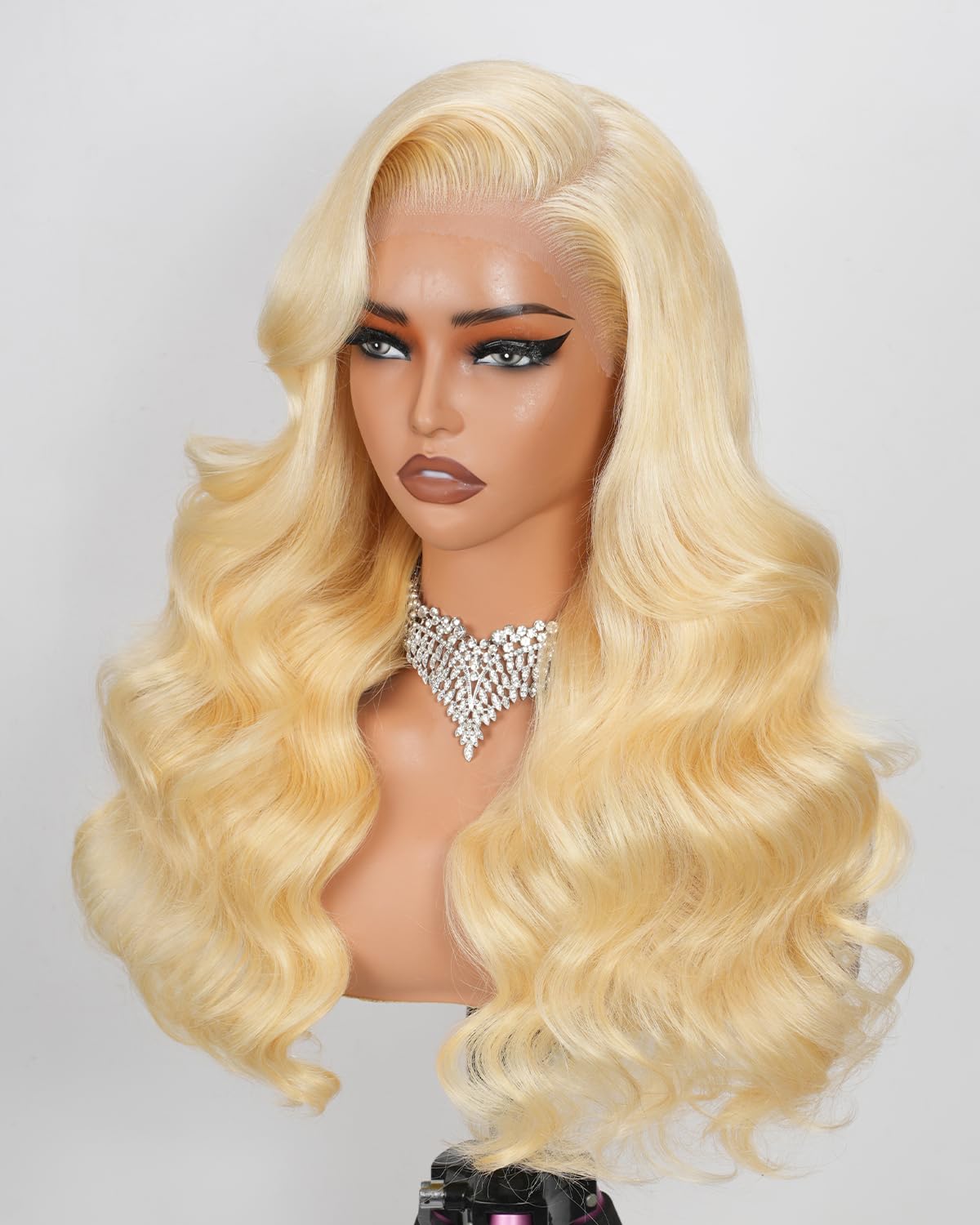 613 13x6 Lace Front Wig Human Hair 200 Density Blonde Wig Human Hair 26 Inch Body Wave 100% Real Human Hair True Length Random Dyeing No Shedding No Synthetics
