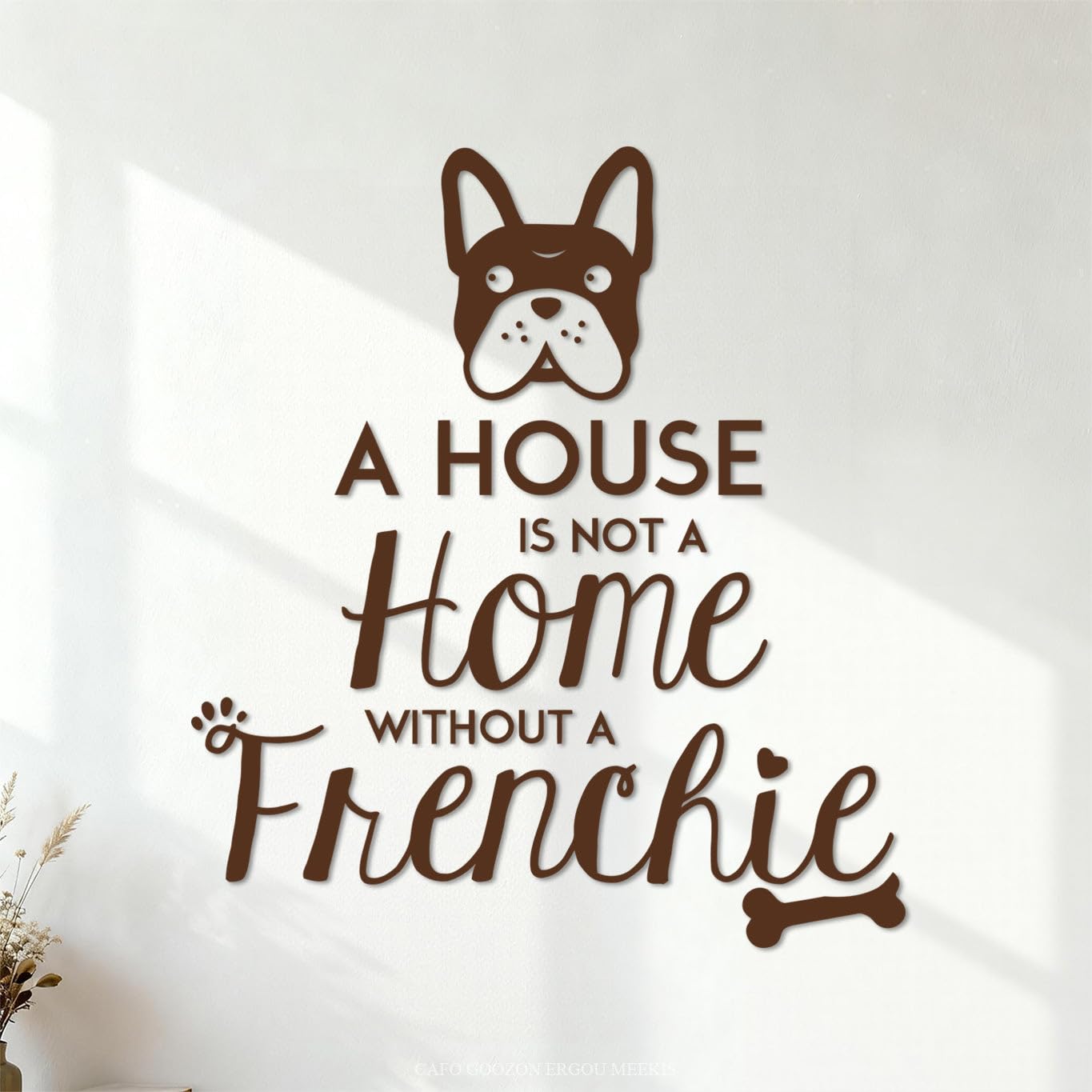 Lettering Stickers Frenchie Dog Love Pets Home Animal Funny Quote 54.6x61.3cm Art Decoration Coffee