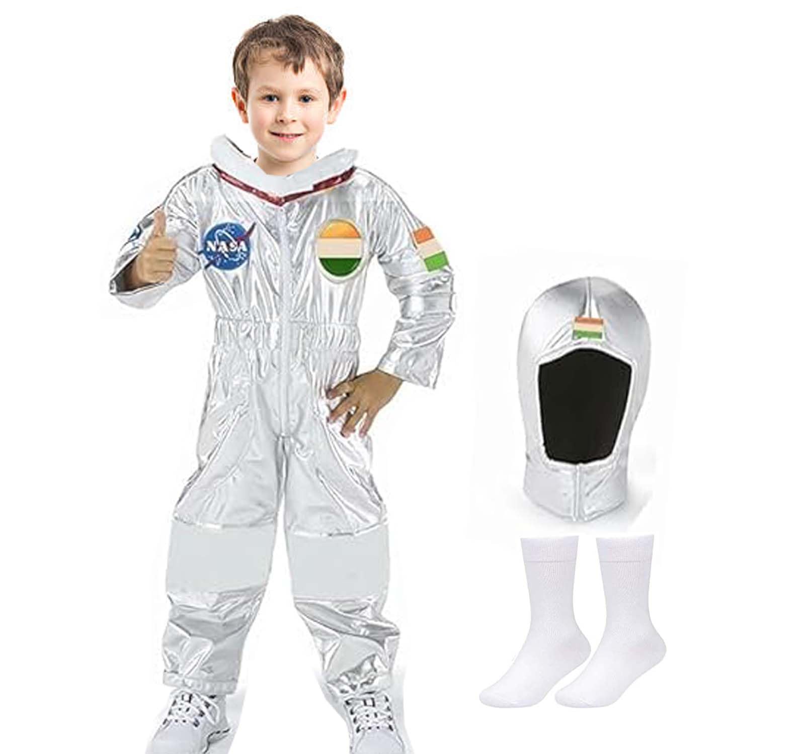 Astronaut dress for kids | with helmet astronaut costume space suit unisex children's kids fancy dress 2-8 yrs-image-47