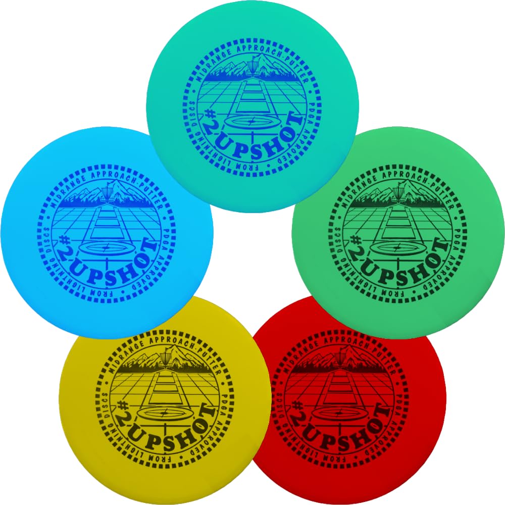 Mint Discs Lightning Standard #2 Upshot Putter Golf Disc | 5 Pack Beginner Midrange | Stable Straight Line Shots
