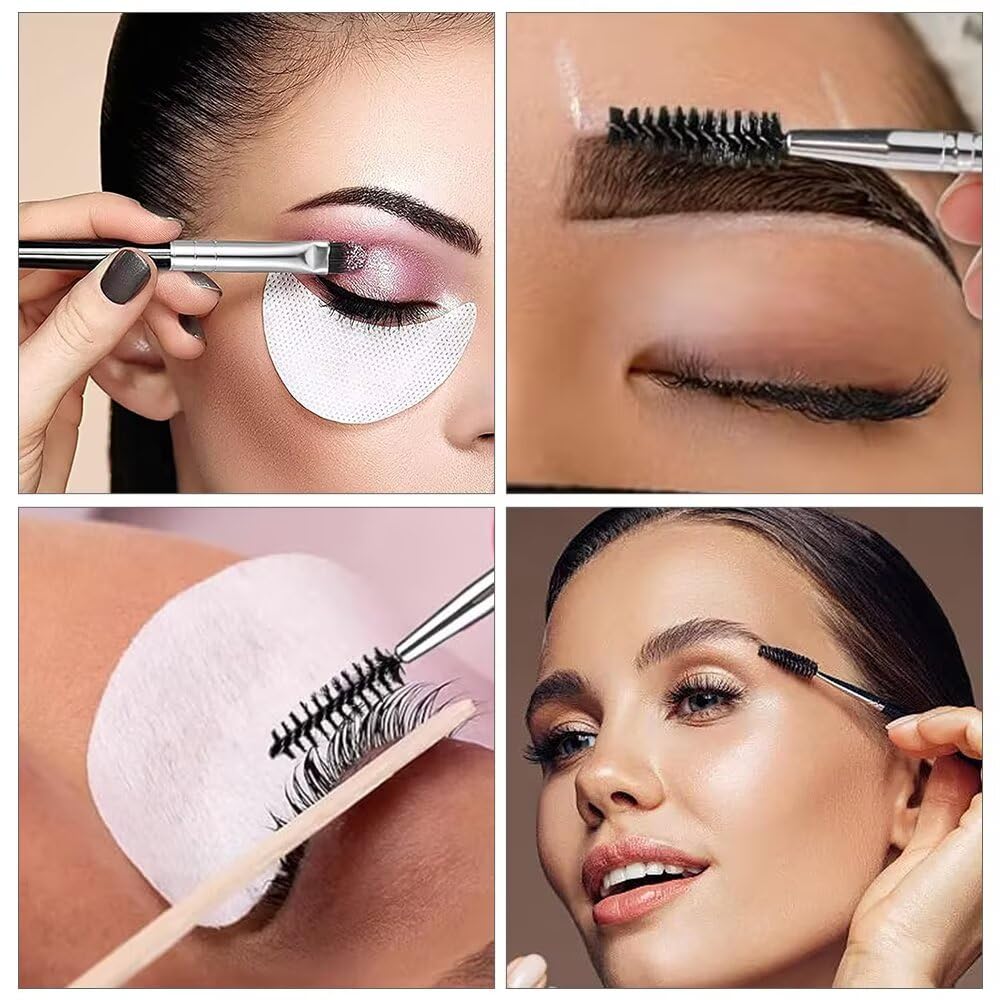 Cepillo de cejas 2 unidades peine doble extremo separador pestañas portátil herramientas maquillaje