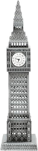 HOMSFOU Estatua vintage del Big Ben, escultura del Big Ben de Londres, modelo de construcción, figura coleccionable para decoración de mesa