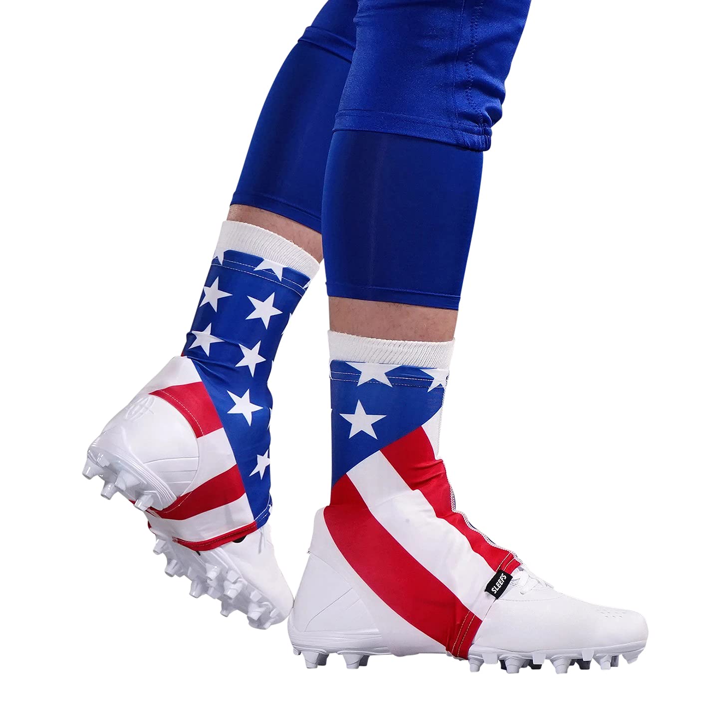 SLEEFS Spats/Football Cleat Covers [1 Pair - American Flag] - Laces Covers/Wraps for Football, Baseball, Soccer, and Field Hockey - Youth and Adult