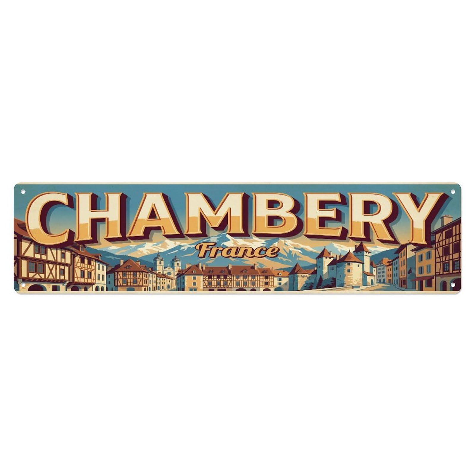 Metal Tin Sign Retro Travel France Chambery