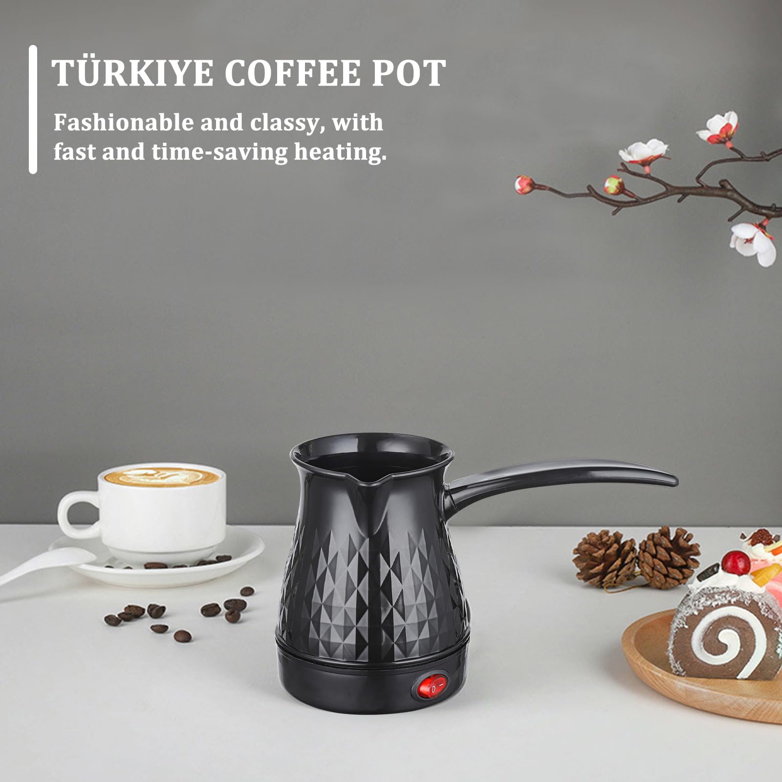 Vegena Espressokocher Induktion, Türkische Kaffeekanne, 500 Ml Espressokocher Camping Kaffeekocher Mokkakanne Türkische Kaffeemaschine Stilvolles Schwarz, BY-X-kafeiji0106