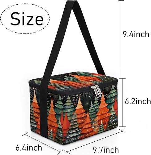 Miniatura 7 de Christmas Tree Fun Style Insulated Lunch Bag Women Reusable Lunch Tote Square Meal Bag for Adults Men Cooler Lunch Box for Work Travel Picnic Food