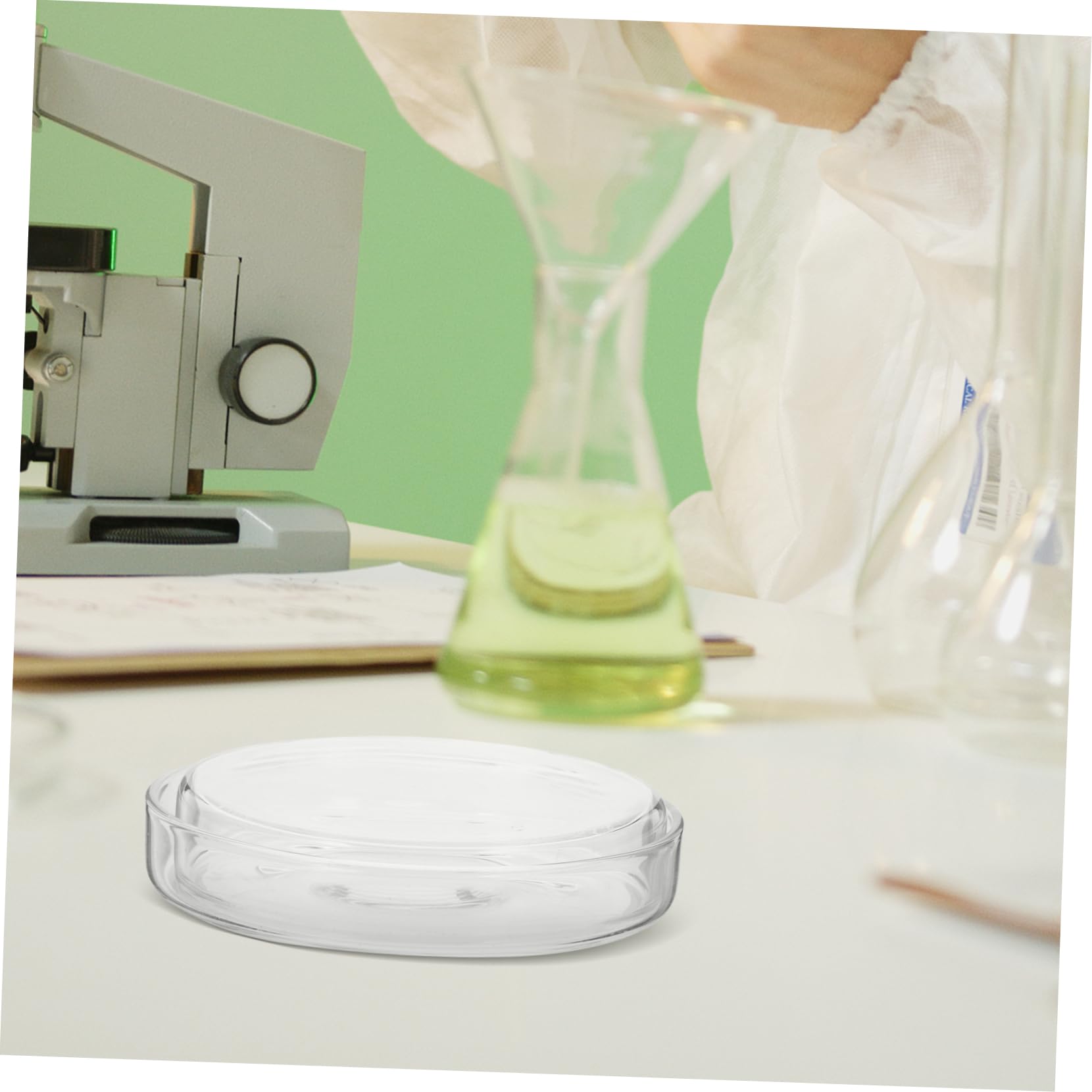 15piezas Placas De Vidrio De Tapa Dish De Transparente Para Uso Científico y Agar