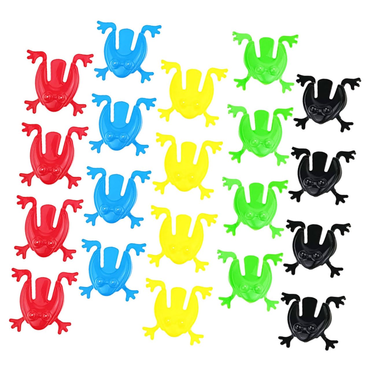 ibasenice 100Pcs Colorful Jumping Frogs Plastic Finger Pressing Party Favors for Fun Frogs for Playtime Early Education and Classroom Activities