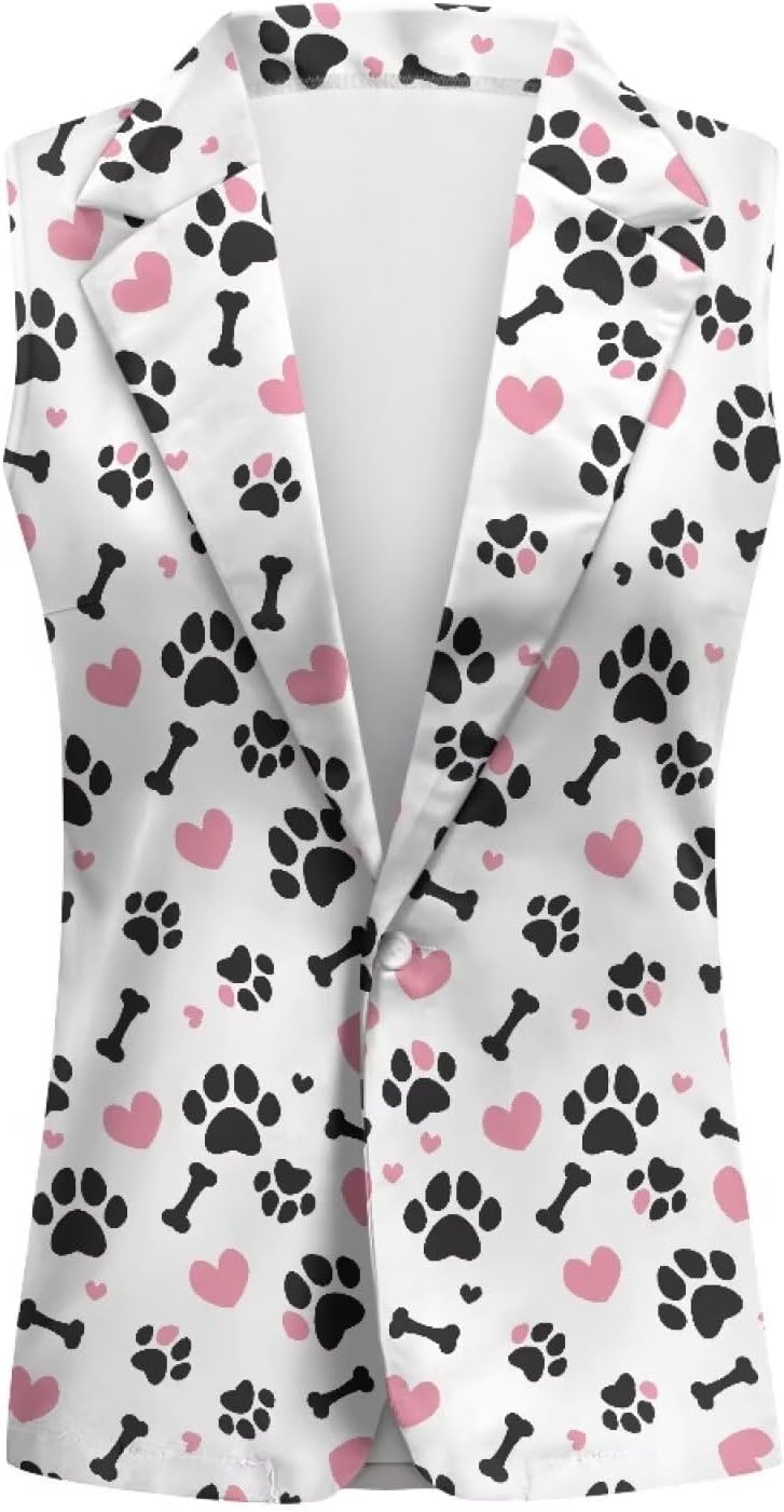 Biyejit Women Sleeveless Blazer Vest Spring Casual Open Front Lapel V Neck Office Waistcoat Long Vests Button Suit Vest