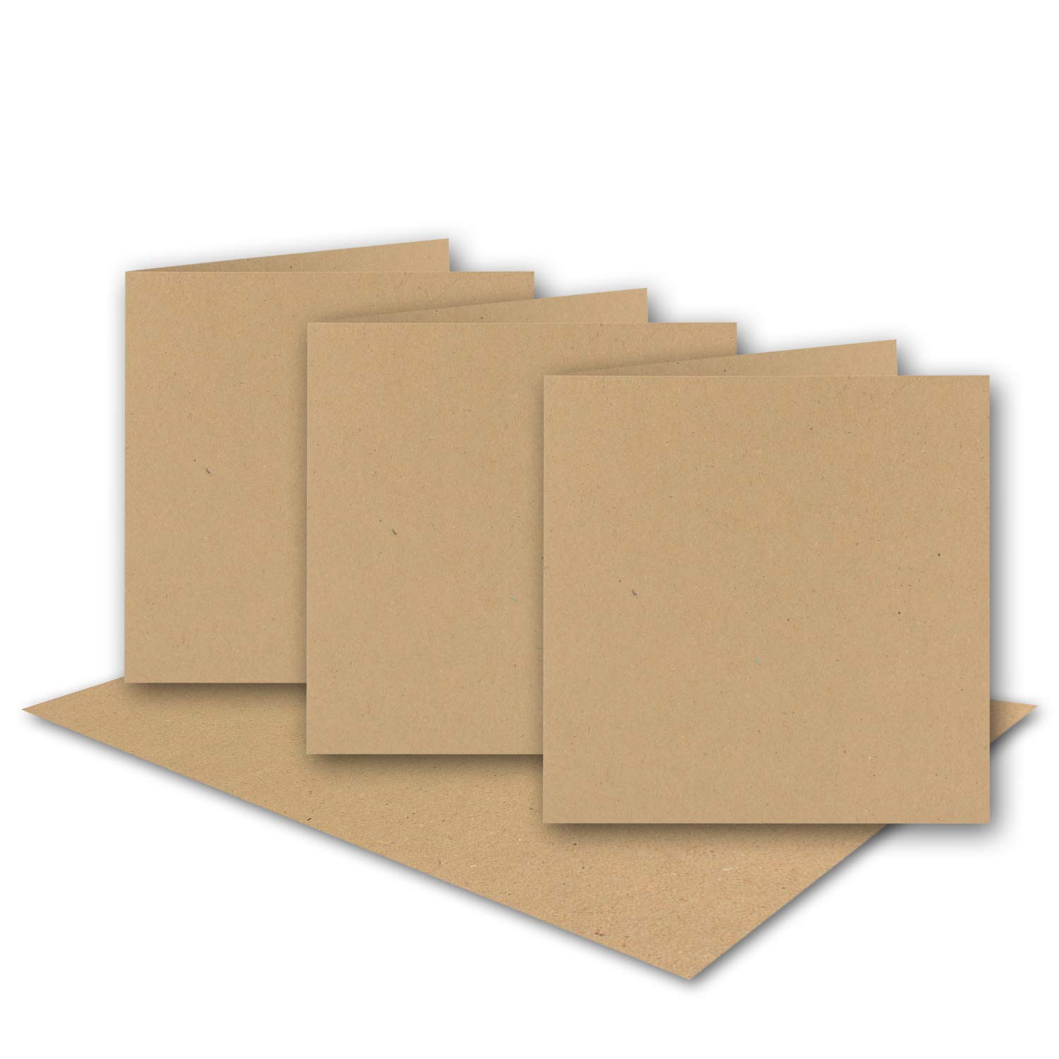Square Folding Cards of sand-brown, 50 cards