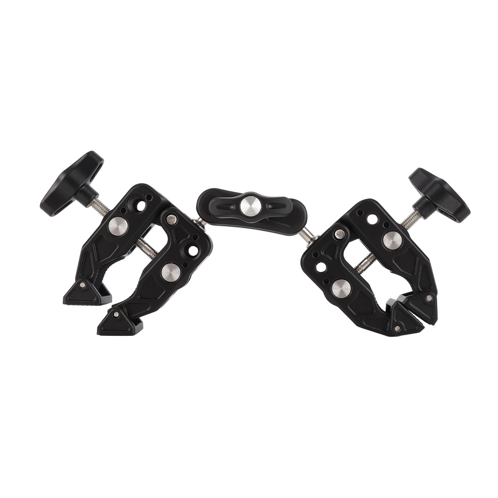 Podwójna kamera Super Clamp z interfejsem 1/4 3/8 cala, zimne buty, podwójny zacisk aparatu, 360 stopni, używany do uchwytu lampy studyjnej, reflektora, wieszaka fotograficznego i poprzeczki