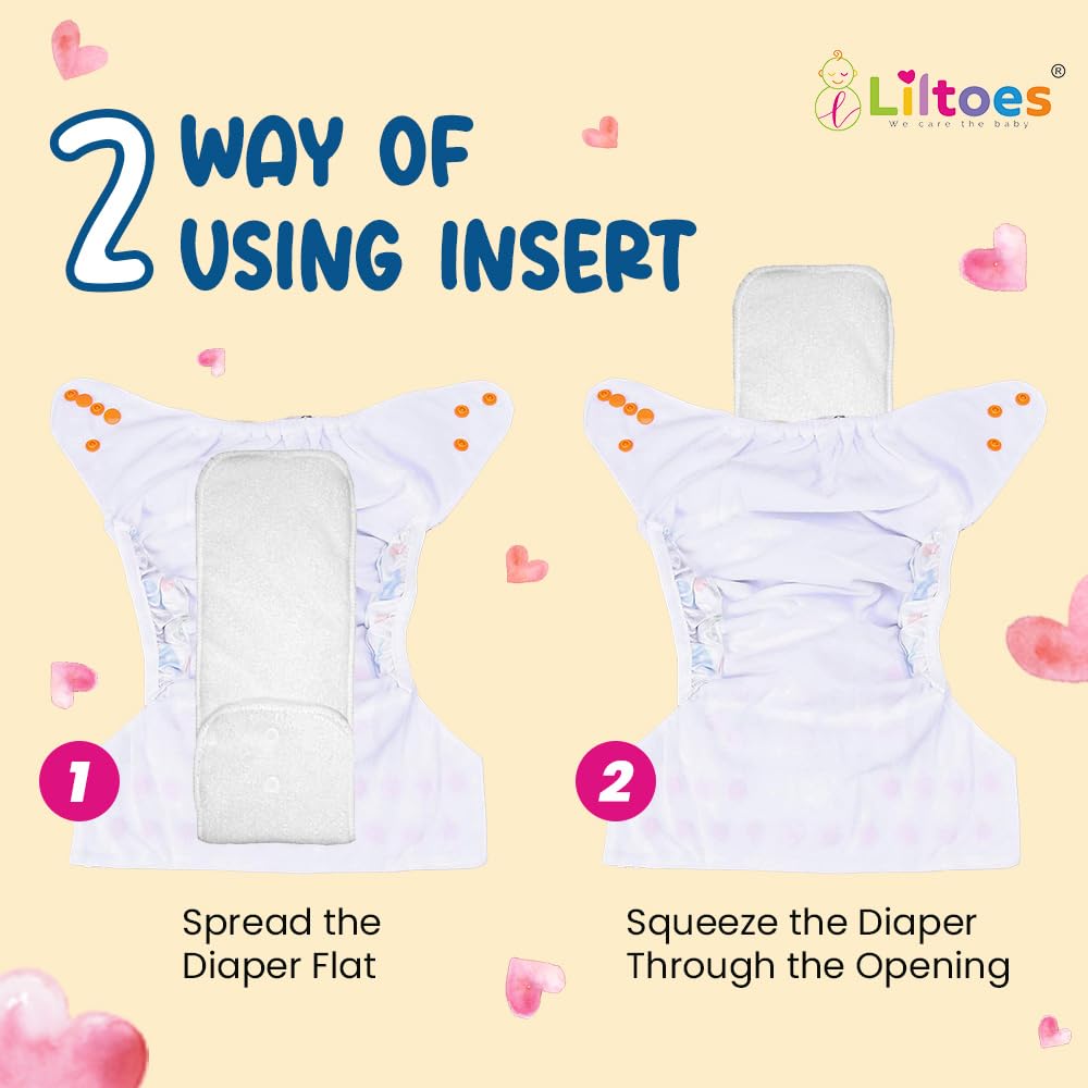LILTOES SmartDry 5-Layer Booster Pads for Cloth Diaper | High Absorbent 5 Layer Washable and Reusable | Wet Free Booster Inserts | The Ultimate Baby Cloth Diaper Soaker Inserts Pack Of 12 3