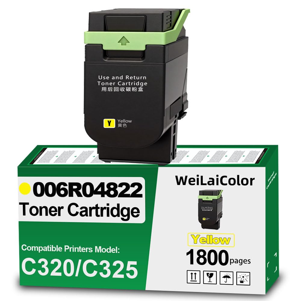 Kompatybilny z drukarką Xerox C320 C325, zamiennik dla 006R04823 006R04820 006R04821 006R04822 kaseta z tonerem wyższa wydajność (żółty - 1800 stron)