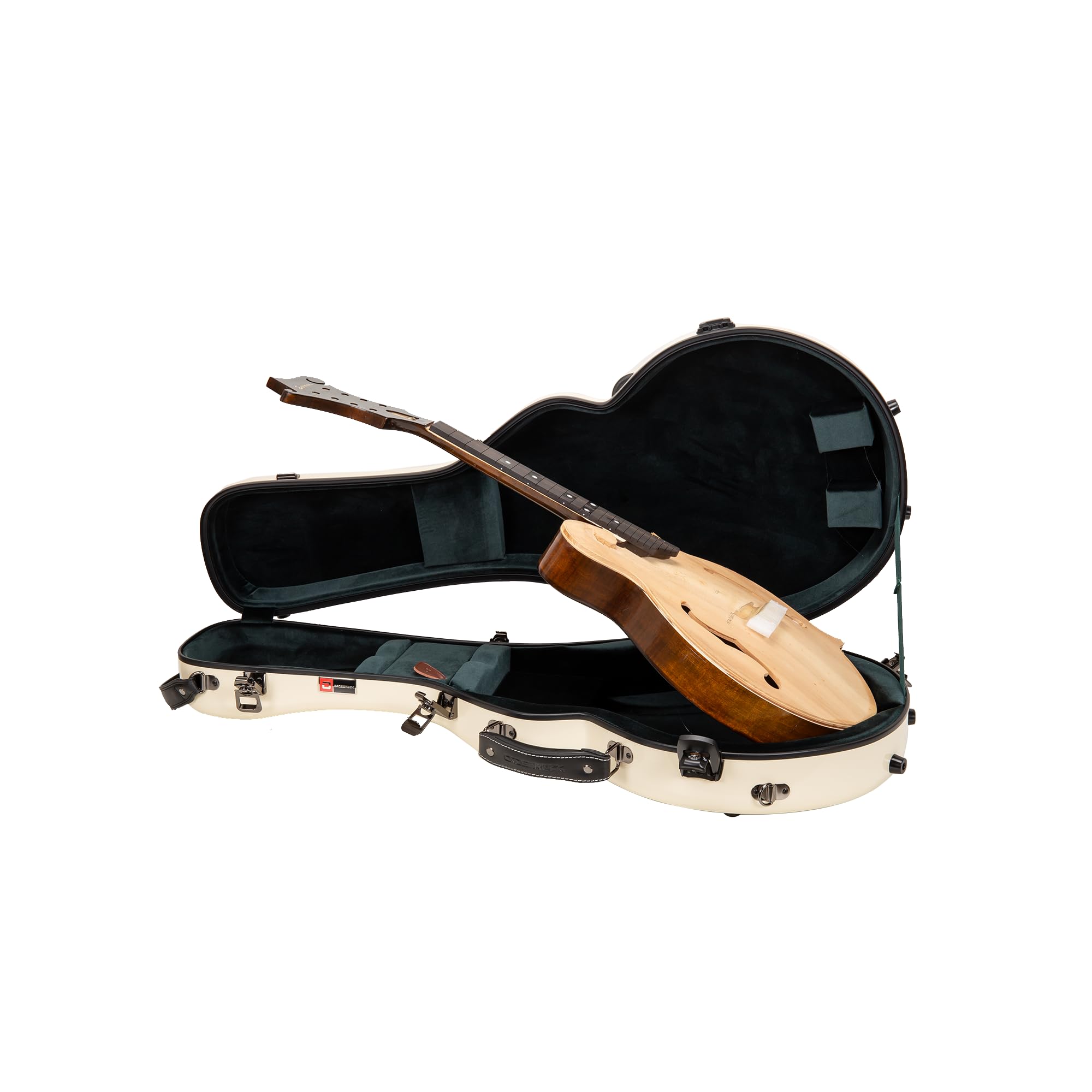 Crossrock F-style Mandola Case fits Eastman MDA315 & Gibson H5 | 100% Fiberglass Hardshell with Brand Latches, TSA Lock, and Detachable Straps-Ivory (CRF2020MDLIV)