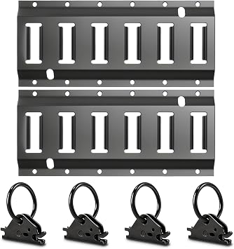 2 Pack 1ft E-Track Rail Kit w/ 4 Steel O-Rings for Cargo Trailer Van