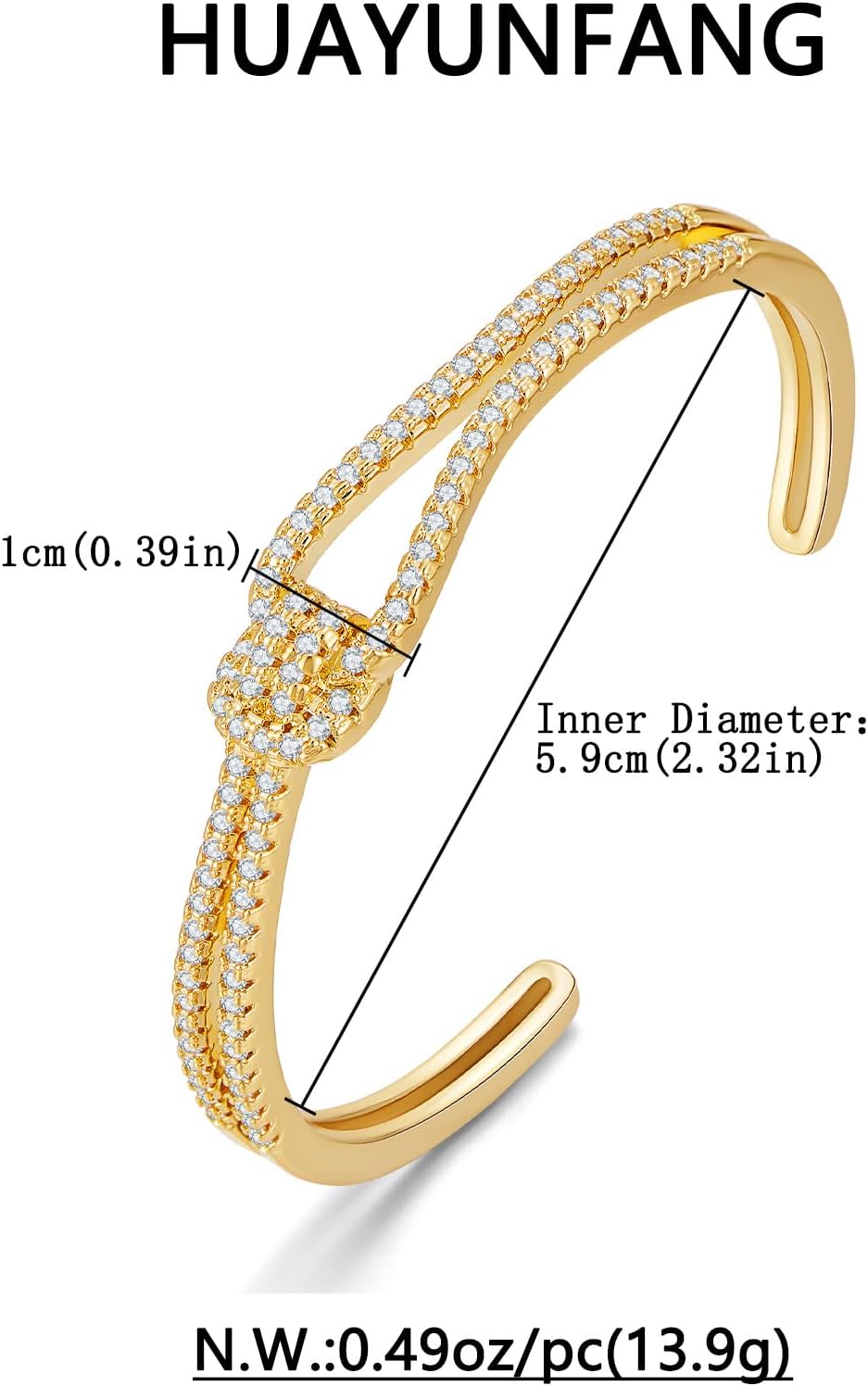 Gold Knot Cuff Bangle Bracelet for Women Zircoina Love Knot Bracelet Adjustable Cuff Bracelets Minimalist Jewelry - Image 6