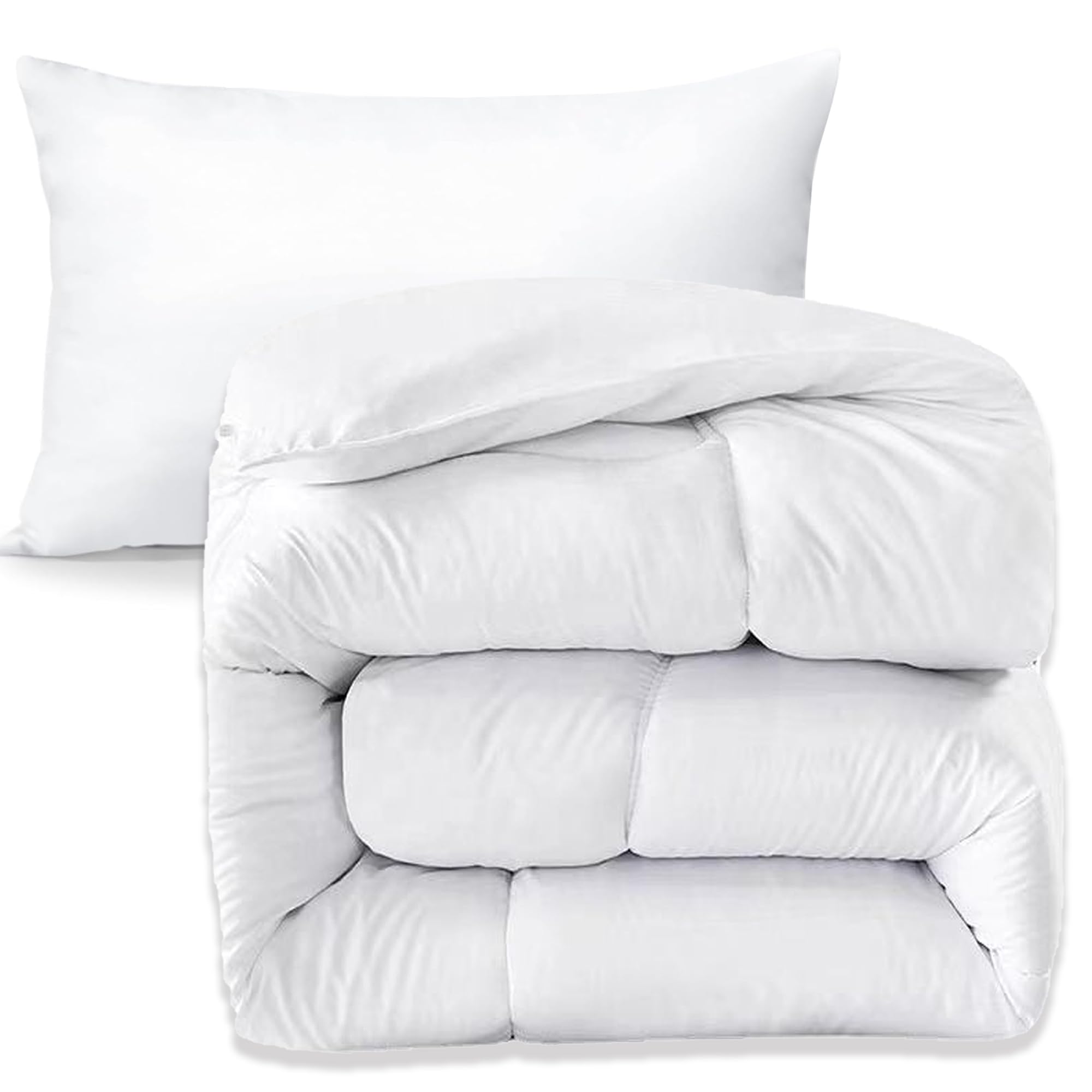 MH Home Single Duvet 16 Tog With Pillow - All Year Round Microfiber Soft Breathable - Made in the UK, Ideal for Summer & Winter, Machine Washable Bedding