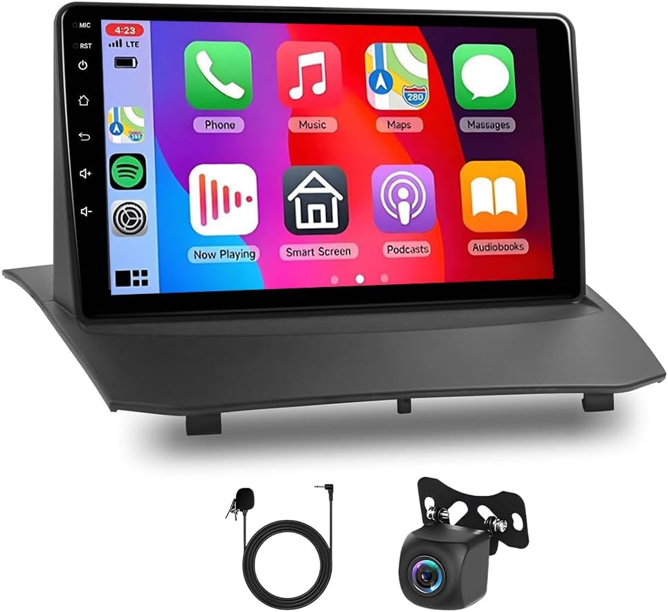 9"Android 15 Double Din Car Radio for Ford Fiesta 2013 2014 2015 2016 2017, 4 Core 2+64G Touch Screen Stereo for Ford Fiesta Head Unit Bluetooth with Wireless Carplay Android Backup Camera WiFi FM/RDS