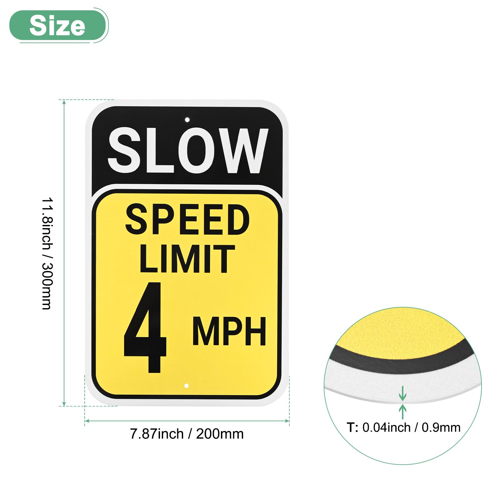 M METERXITY Speed Limit 4 MPH Sign - Image 3