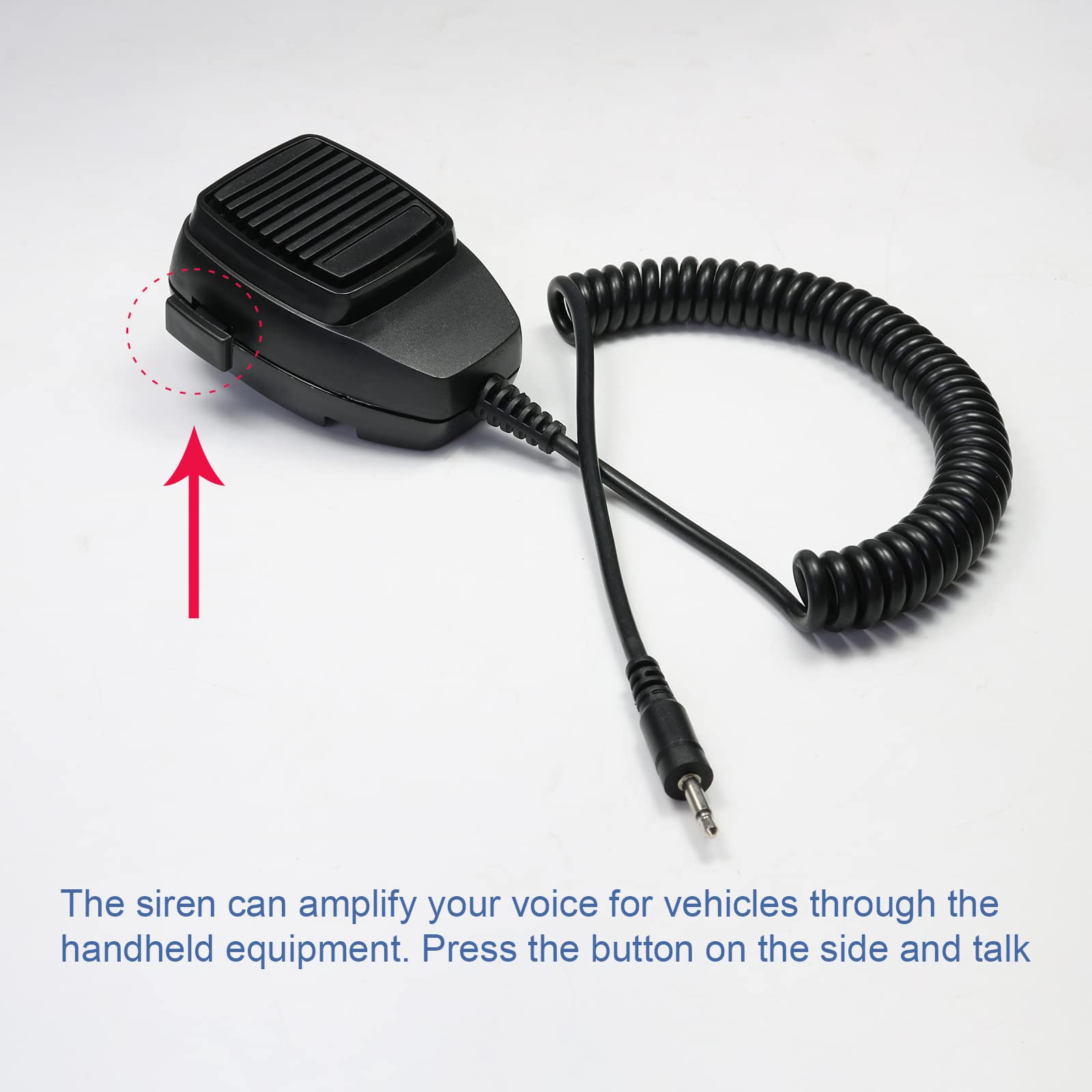 DICMIC Sirena de advertencia de emergencia de 200 W, 8 tonos, sistema de altavoces PA con micrófono de mano y 2 interruptores de control de luces